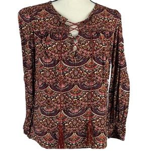 Chelsea & Violet Paisley Print Peasant Blouse